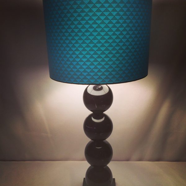 30 cm drum lampshade made from Japanese lacquered yuzen pape...