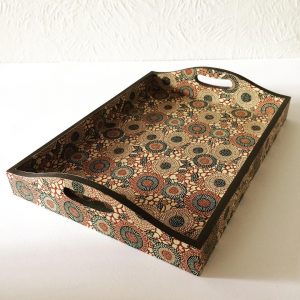 Chiyogami, Japanese hand printed paper, covered tray. 3 coat...