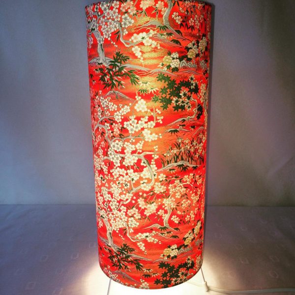 Chiyogami Japanese hand printed paper floor or table lamp. 3...