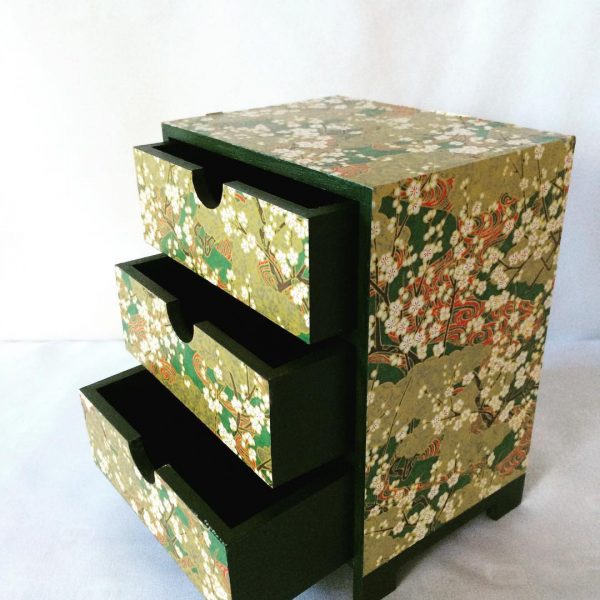 Chiyogami covered mini chest of drawers 19.7 cm high x 15.3 ...