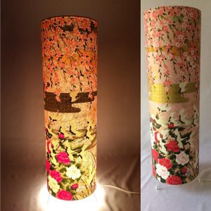 Floorlamp made with hand printed Japanese Sogara Yuzen paper...