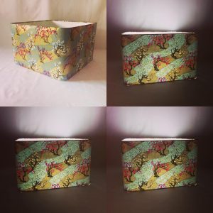 It’s a big one! 40 cm rounded square lampshade made with han...
