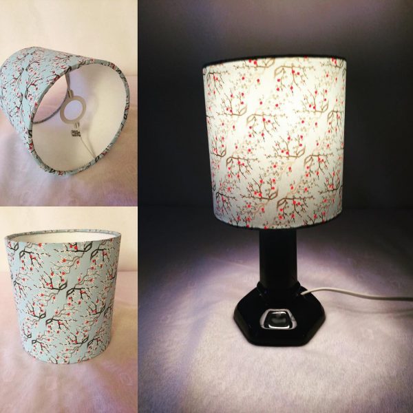 Japanese Chiyogami hand printed paper lampshade. 14 cm diame...