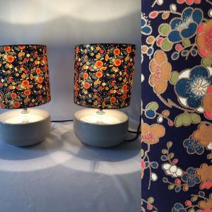 Little lampshades made from hand silk screen printed Japanes...