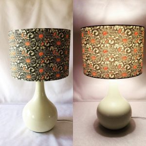 New in stock, a gorgeous grey and orange peony lampshade The...