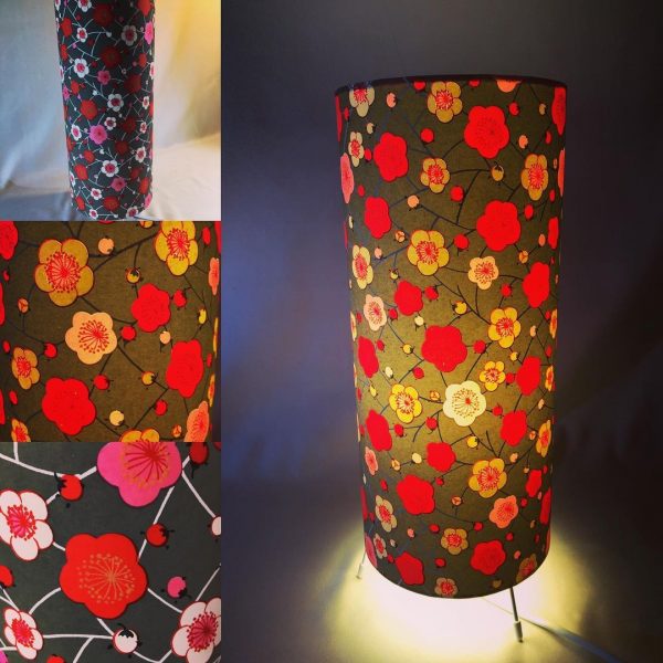 Table lamp 38 x 15 cm made with hand silk screen printed Jap...