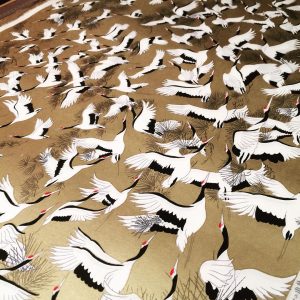 ‘1,000 Cranes’ Beautiful hand printed sheet of Japanese pape...