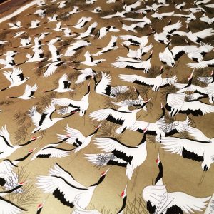 ‘1,000 Cranes’ Beautiful hand printed sheet of Japanese pape...